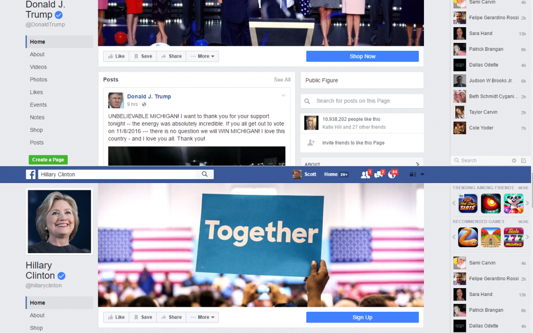 2016 US Presidential Election Facebook Comparison